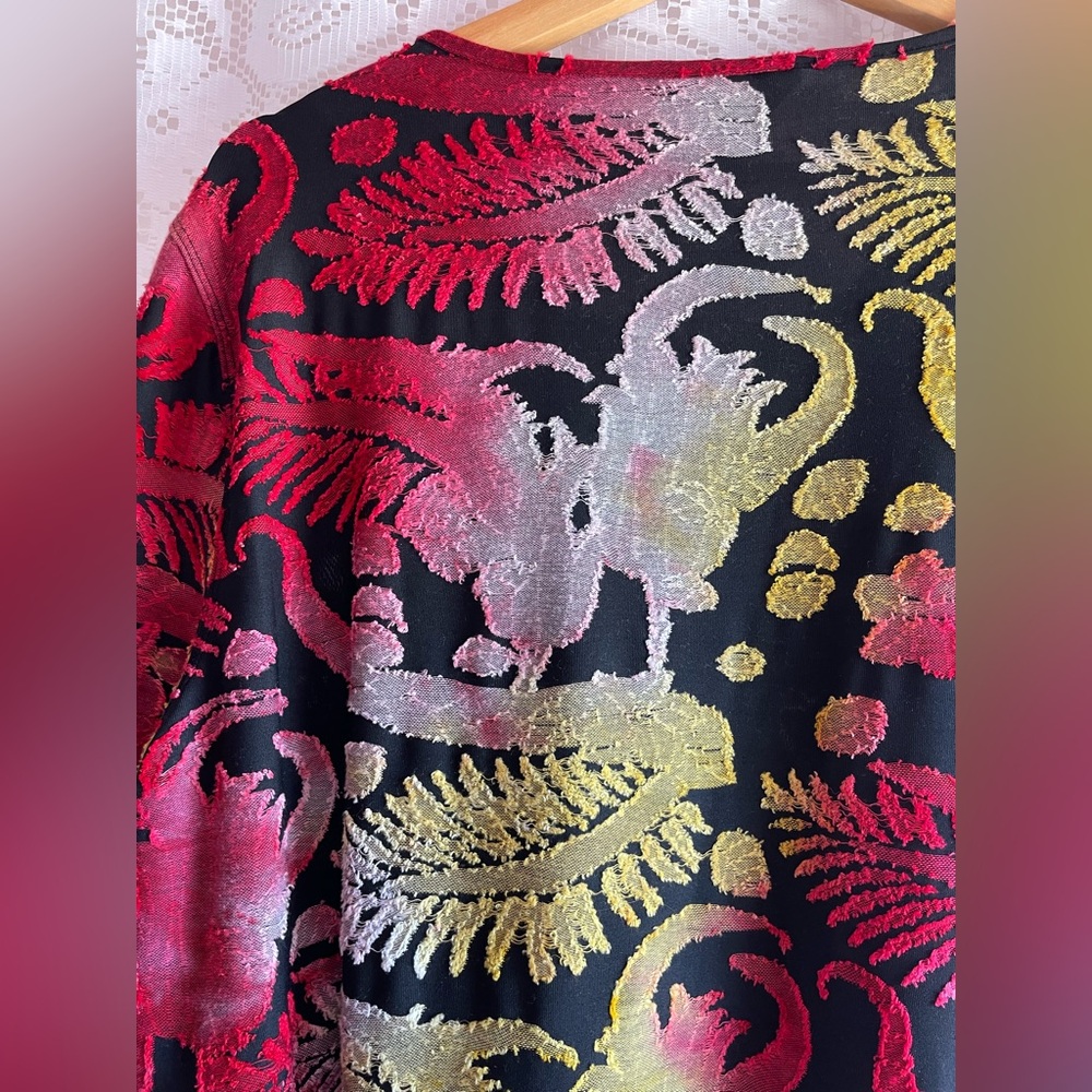 Multiples Red Gold Black White Patterned Assymetr… - image 6